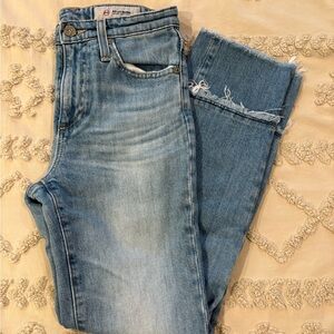Agolde Frayed Hem Straight Jeans